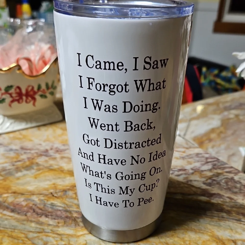 Funny Quote Ringneck Tumbler, Unique Drinkware, I Came I Saw I Forgot Tumbler